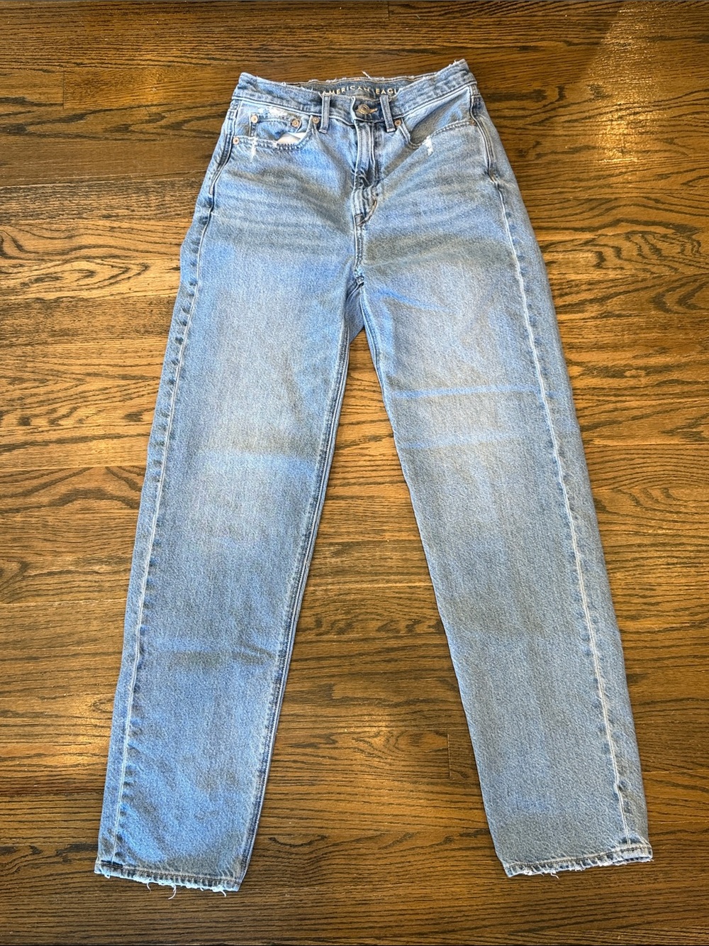 American Eagle Outfitters Light Blue High-Rise Straight Jeans